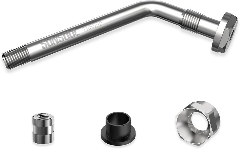 SUN SOUL TR555D 10pcs 60 Degree Bend Truck Tire Valve Stems, Compatible with 22.5in 24.5in Aluminum Wheels with 9.7mm Valve Holes - Image 4
